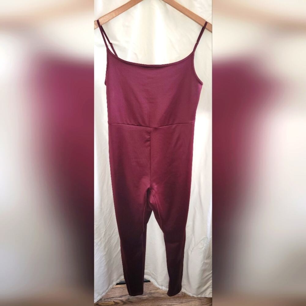 NWT Wild Fable Burgundy Jumpsuit/ Leo Size Large
